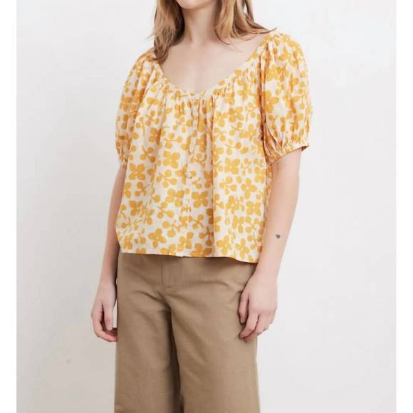 NEW APIECE APART la lidia top in resist floral cream